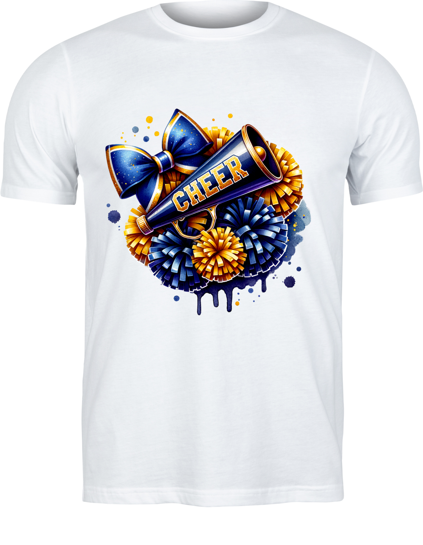 Youth White T-shirt Royal Blue with Gold