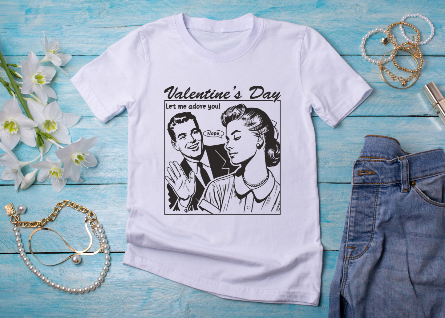 Adult Valentines Day Let me Adore you shirt