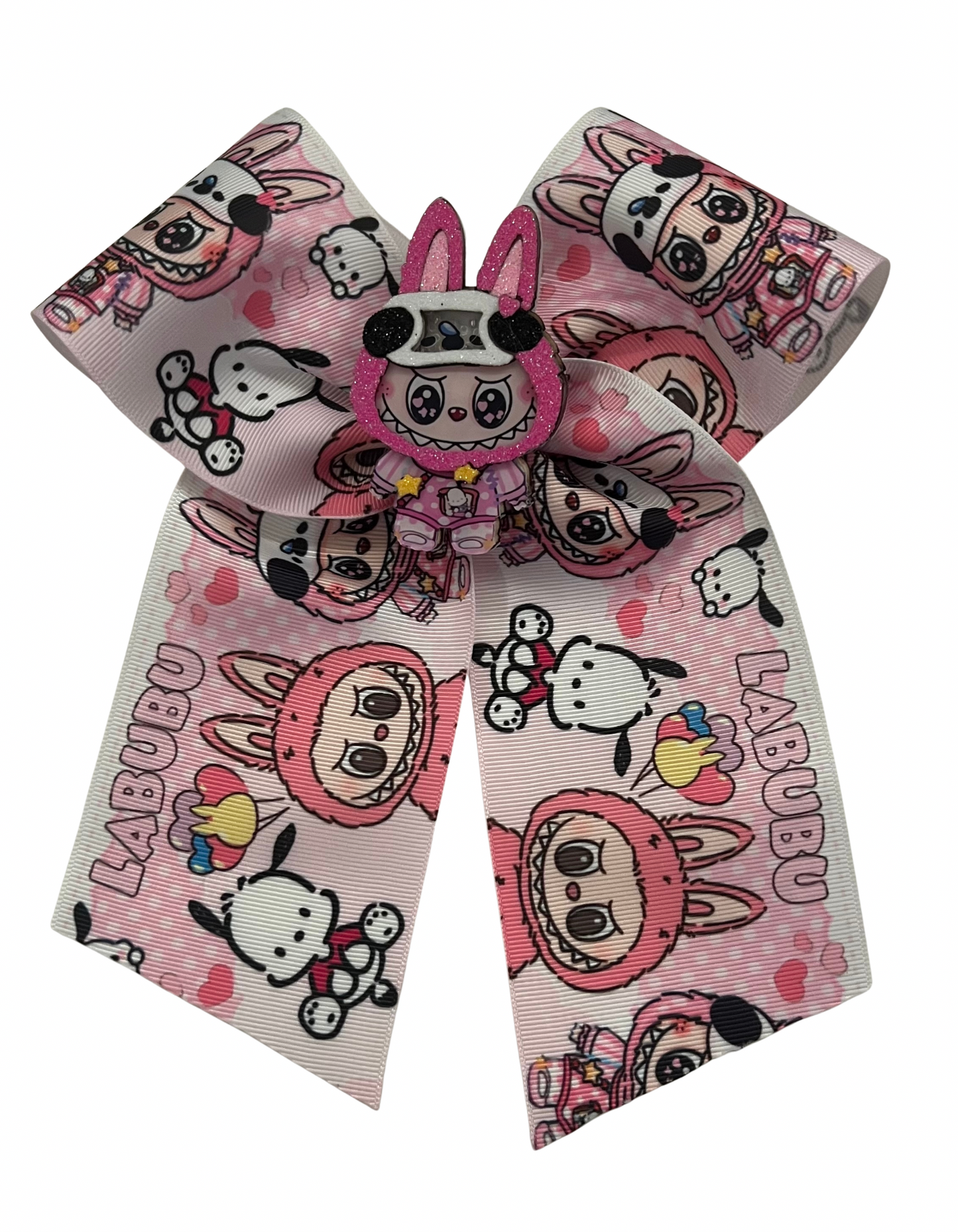Pink Monster Cheer Bow