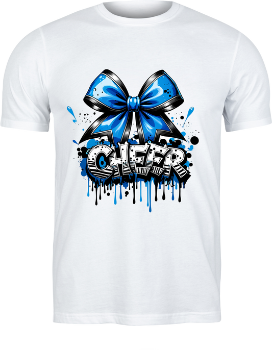 Adult Cheer Shirt White with Black and Royal Blue