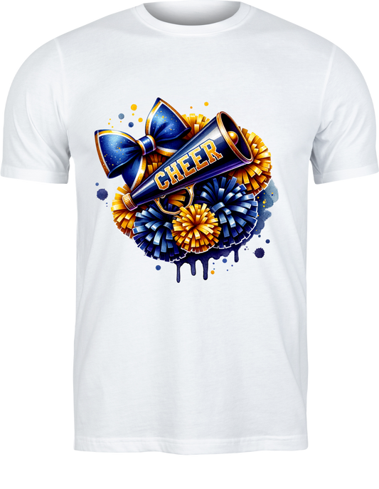 Youth White T-shirt Royal Blue with Gold