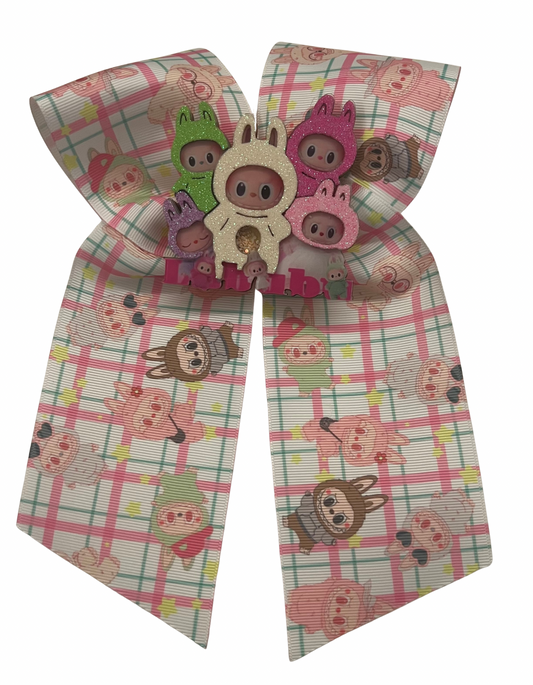 Large monster plaid cheer bow