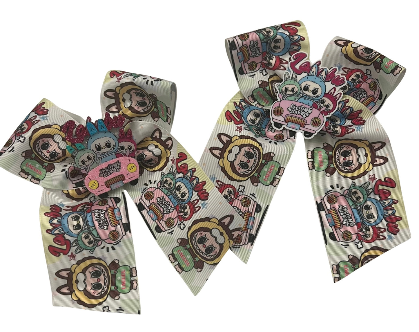 White monster cheer bow