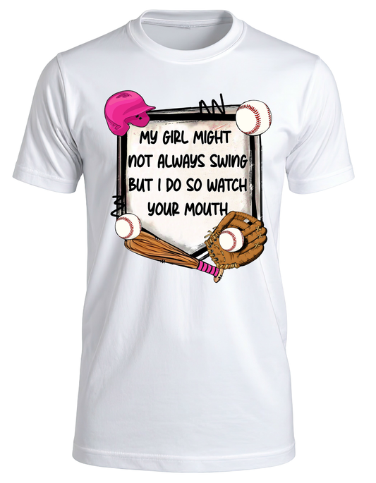 Adult Baseball Girl Mom Tshirt
